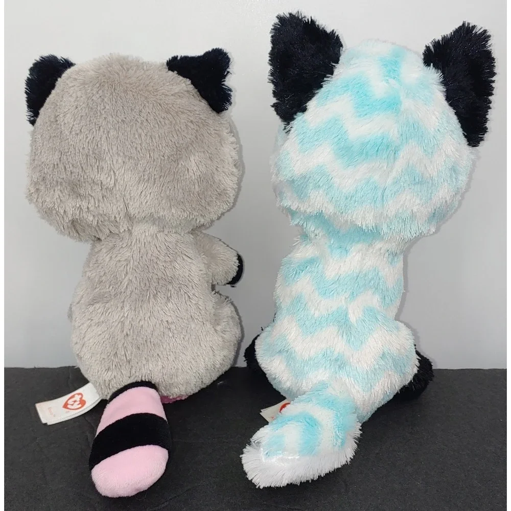 Lot Of 2 Ty Beanie Boos Rocco The Raccoon And Atlas The Fox Plush Stuffed Animal